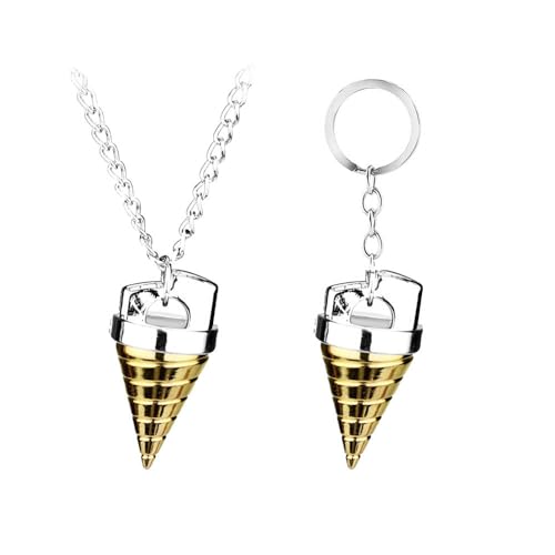 2 Set TengenToppa Schlüsselanhänger Halskette Anime TengenToppa Figur Cosplay Accessories Anhänger Jewelry (Gold-2set) von JUSONGKWCP