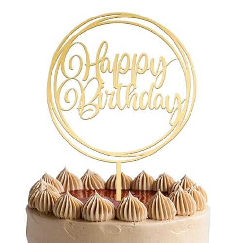 JUSTCAKETOPPERS Happy Birthday Gold Mehrkreis Acryl Cake Topper Elegante Geburtstagstorte Dekoration für Party & Feier JUSTCAKETOPPERS Happy Birthday Gold Mehrkreis Acryl Cake Topper Elegante Geburtstagstorte Dekoration für Party & Feier von JUST CAKE TOPPERS