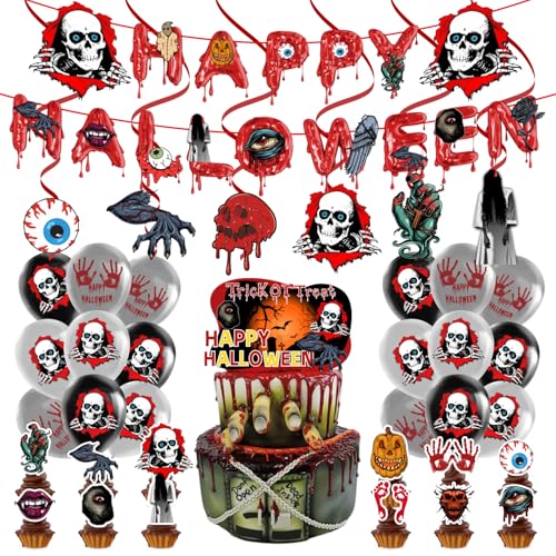 38-teiliges blutiges Halloween-Party-Dekorationsset, Horror-Hallows-Eva-Partyzubehör, gruselige Nacht zum Zerlegen, für Innen- und Außenbereich, gruseliges Set für Spukhaus, Vampir und Zombie-Partys 38-teiliges blutiges Halloween-Party-Dekorationsset, Horror-Hallows-Eva-Partyzubehör, gruselige Nacht zum Zerlegen, für Innen- und Außenbereich, gruseliges Set für Spukhaus, Vampir und Zombie-Partys von JUTTIRA