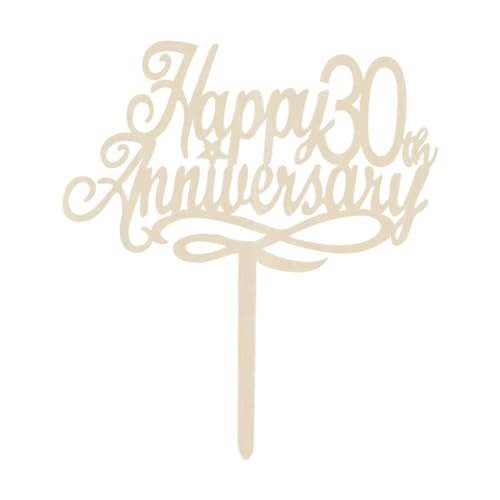 Kuchendekoration "Happy 30th Anniversary" aus Holz, "Cheers To 30 Years Old", Party-Dekorationen zum 30. Hochzeitstag, Holz-Kuchendekoration, Kuchendekoration für Hochzeit, Geburtstag, Firmenjubiläum Kuchendekoration "Happy 30th Anniversary" aus Holz, "Cheers To 30 Years Old", Party-Dekorationen zum 30. Hochzeitstag, Holz-Kuchendekoration, Kuchendekoration für Hochzeit, Geburtstag, Firmenjubiläum von JUTTIRA