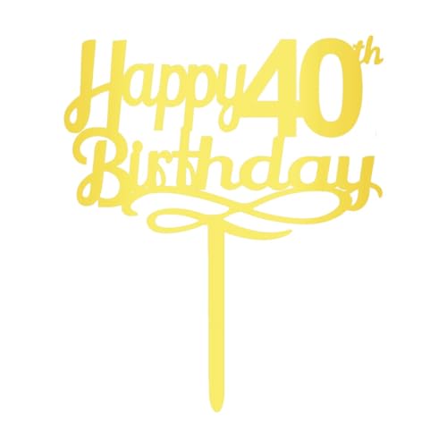 Kuchendekoration "Happy 40th Birthday", Acryl, Cheers to 40 Years Old Bday Dekoration zum 40. Jahrestag, Acryl-Kuchenaufsatz, 40 Themen, Kuchendekorationen für Geburtstag, Jahrestag, Party Kuchendekoration "Happy 40th Birthday", Acryl, Cheers to 40 Years Old Bday Dekoration zum 40. Jahrestag, Acryl-Kuchenaufsatz, 40 Themen, Kuchendekorationen für Geburtstag, Jahrestag, Party von JUTTIRA