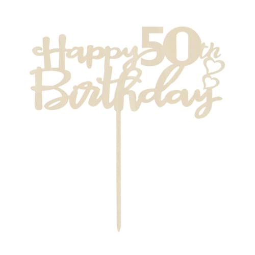 Kuchendekoration aus Holz, Aufschrift "Happy 50th Birthday", "Cheers to 50 Years Old Bday", 50. Jahrestag, Kuchendekoration aus Holz, 50 Themen, Kuchendekorationen für Geburtstag, Jahrestag, Party Kuchendekoration aus Holz, Aufschrift "Happy 50th Birthday", "Cheers to 50 Years Old Bday", 50. Jahrestag, Kuchendekoration aus Holz, 50 Themen, Kuchendekorationen für Geburtstag, Jahrestag, Party von JUTTIRA