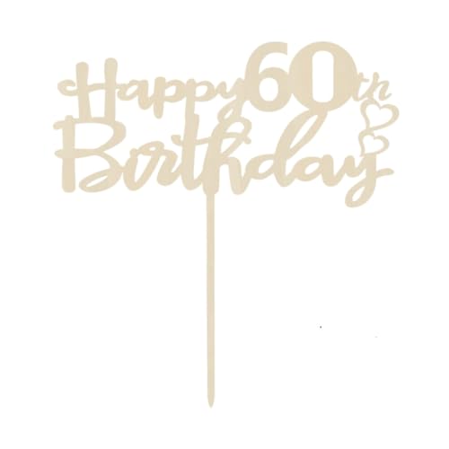 Kuchendekoration zum 60. Geburtstag, aus Holz, zum 60. Geburtstag, 60. Hochzeitstag, 60. Geburtstag, Jahrestag, Party von JUTTIRA