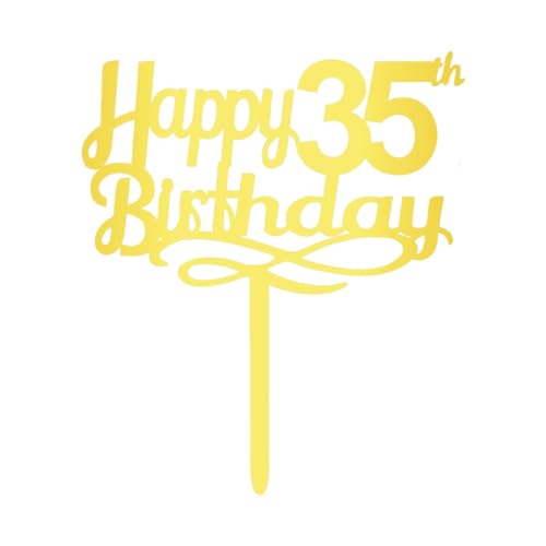 Tortenaufsatz "Happy 35th Birthday", Acryl, "Cheers to 35 Years Old Bday", Dekoration zum 35. Jahrestag, Acryl-Kuchendekoration, 35. Hochzeitstag, Party von JUTTIRA