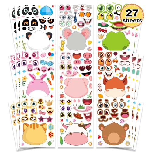 27 Stück Tier-Aufkleber zum Schminken von Gesichtern zum Selbermachen für Kinder– Lustiges Tier-Sticker-Set als Mitgebsel für Jungen & Mädchen, Tierparty-Deko, Geschenkset für Geburtstage & Partys 27 Stück Tier-Aufkleber zum Schminken von Gesichtern zum Selbermachen für Kinder– Lustiges Tier-Sticker-Set als Mitgebsel für Jungen & Mädchen, Tierparty-Deko, Geschenkset für Geburtstage & Partys von JUUFLA