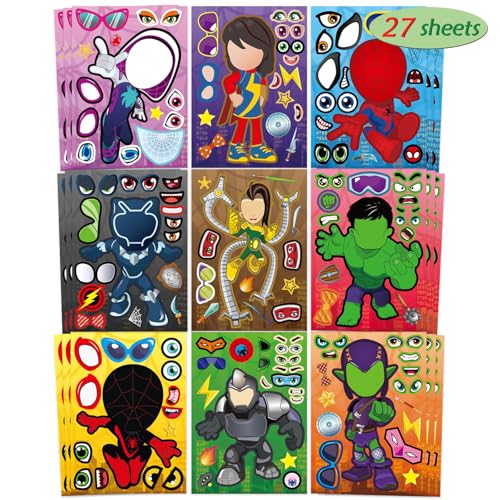 27 pcs Spide Aufkleber, Helden DIY Gesichts-Sticker Geschenkset für Kinder, Anime Party Mitgebsel Goodie-Bag-Füllungen, Spide Sticker für Laptop Motorrad Scrapbook Skateboard Party 27 pcs Spide Aufkleber, Helden DIY Gesichts-Sticker Geschenkset für Kinder, Anime Party Mitgebsel Goodie-Bag-Füllungen, Spide Sticker für Laptop Motorrad Scrapbook Skateboard Party von JUUFLA