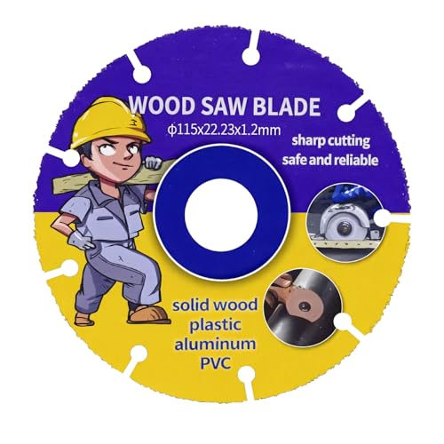 JUXINE Sägeblatt für Winkelschleifer, Ø115 mm Carbide Multi Wheel Trennscheiben mit 22,23 mm Bohrung für kleine Winkelschleifer für Hartholz, Holz mit Nägeln,Gummi,Kunststoff JUXINE Sägeblatt für Winkelschleifer, Ø115 mm Carbide Multi Wheel Trennscheiben mit 22,23 mm Bohrung für kleine Winkelschleifer für Hartholz, Holz mit Nägeln,Gummi,Kunststoff von JUXINE