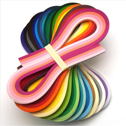 JUYA Dickes, mehrfarbiges Quilling-Streifen-Set, 160+ GSM, 40 Farben, 10 Themen, 800 Streifen, 54 cm Länge QP540C40H-10 (Breite 10mm) von JUYA