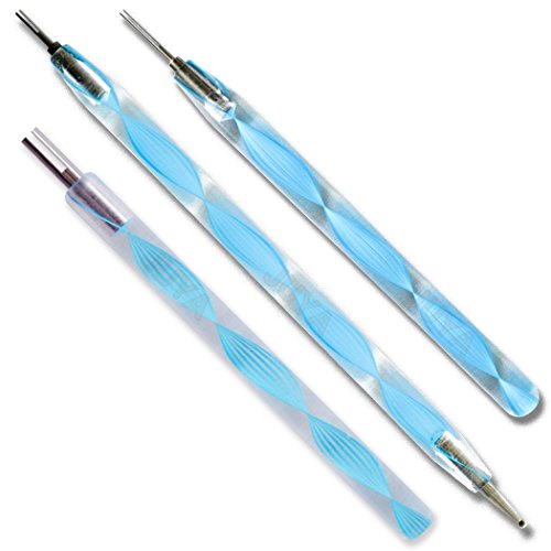 JUYA Quilling Schlitz-Werkzeuge mit Edelstahl-Kopf(blau, 3-pcs Set) von JUYA