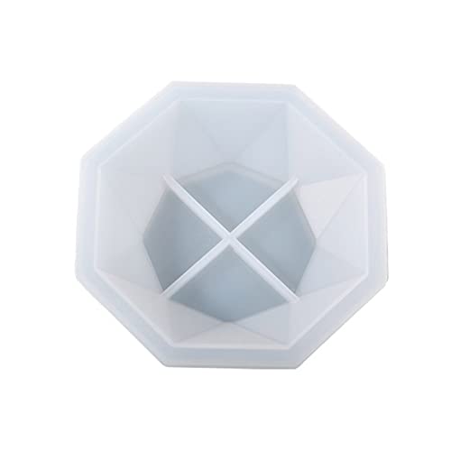 Geometrischer achteckiger Schnitt, Silikon-Aufbewahrungsbox, Kristall, Epoxidharz, handgefertigt, Schmuckform von JUYAXIN
