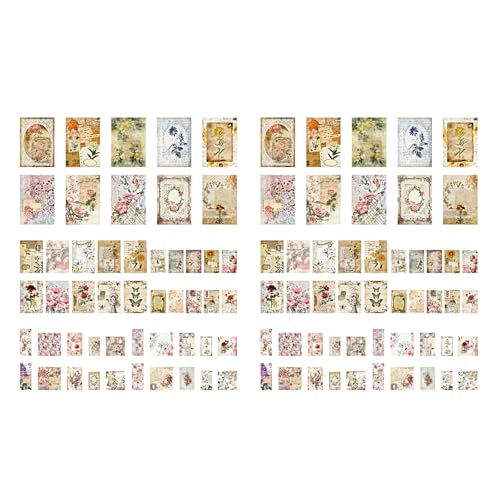 JUYAXIN 100 Blatt antikes dekoratives Papier, Scrapbooking, Dekoration, Zubehör für Journaling, Fotoalbum, Einladungskarte, Verpackung von JUYAXIN