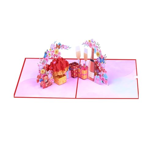 JUYAXIN 3D Popup Weinglas und Blumen Karte Valentinstag Segen Karte Handgemachte Grußkarte mit Umschlag Jahrestag JUYAXIN 3D Popup Weinglas und Blumen Karte Valentinstag Segen Karte Handgemachte Grußkarte mit Umschlag Jahrestag von JUYAXIN