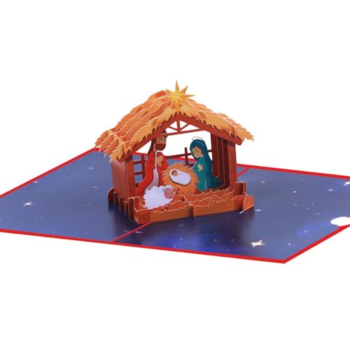 JUYAXIN Künstlerische 3D-Weihnachtskarte mit einer faszinierenden Popup-Szene für unvergessliche Urlaubsmomente von JUYAXIN