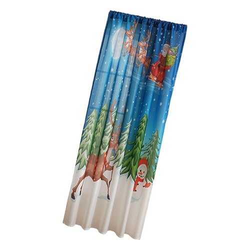 JUYAXIN Saisonale dekorative Verdunkelungsvorhänge, Weihnachtsdruck, Polyestergewebe, waschbar, Fensterbehandlungen, Urlaubsmotiv, Polyester-Vorhänge JUYAXIN Saisonale dekorative Verdunkelungsvorhänge, Weihnachtsdruck, Polyestergewebe, waschbar, Fensterbehandlungen, Urlaubsmotiv, Polyester-Vorhänge von JUYAXIN