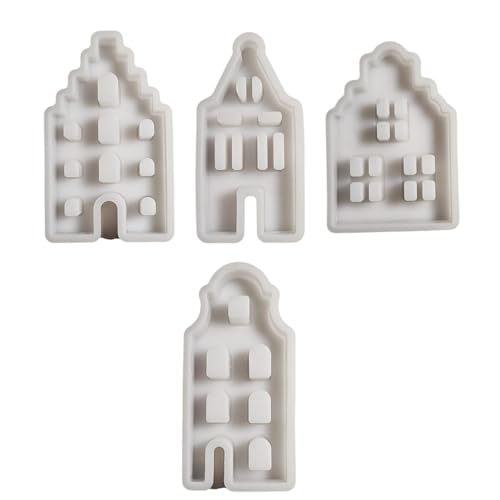 JUYAXIN Set mit 4 multifunktionalen, handgefertigten Formen für Kerzen, Hausform, Bastelformen, Epoxidharzformen für Tischdekoration JUYAXIN Set mit 4 multifunktionalen, handgefertigten Formen für Kerzen, Hausform, Bastelformen, Epoxidharzformen für Tischdekoration von JUYAXIN