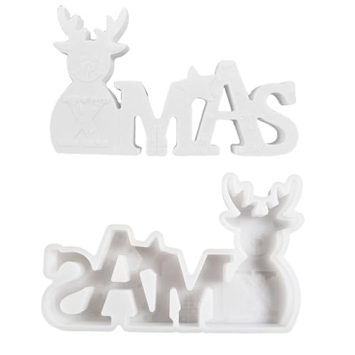 JUYAXIN Silikon-Epoxidharzform mit Weihnachtsmotiven, Zement-Silikonformen für Epoxidharz, Gips, Ornament, Weihnachtsdekoration von JUYAXIN