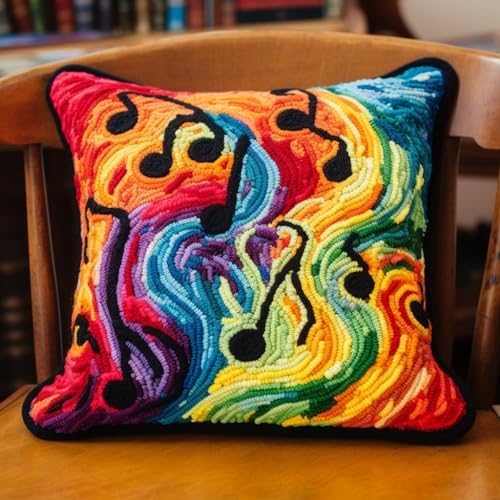 JUYIYUANFUZH KnüPfkissen Set Kissenbezug Teppich Stickerei Set Bunte NotenbläTter KnüPfset KnüPfbild FüR AnfäNger, Erwachsene, Kissen Zum SelberknüPfen 43 x 43 cm JUYIYUANFUZH KnüPfkissen Set Kissenbezug Teppich Stickerei Set Bunte NotenbläTter KnüPfset KnüPfbild FüR AnfäNger, Erwachsene, Kissen Zum SelberknüPfen 43 x 43 cm von JUYIYUANFUZH