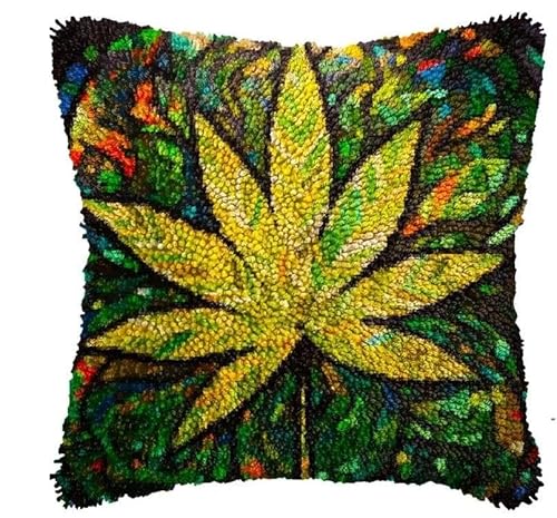 JUYIYUANFUZH KnüPfkissen Set Kissenbezug Teppich Stickerei SetBunte GroßE BläTterKnüPfset KnüPfbild FüR AnfäNger, Erwachsene, Kissen Zum SelberknüPfen 43 x 43 cm JUYIYUANFUZH KnüPfkissen Set Kissenbezug Teppich Stickerei SetBunte GroßE BläTterKnüPfset KnüPfbild FüR AnfäNger, Erwachsene, Kissen Zum SelberknüPfen 43 x 43 cm von JUYIYUANFUZH