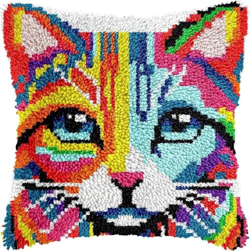 JUYIYUANFUZH KnüPfkissen Set Kissenbezug Teppich Stickerei SetBunte KatzeKnüPfset KnüPfbild FüR AnfäNger, Erwachsene, Kissen Zum SelberknüPfen 43 x 43 cm JUYIYUANFUZH KnüPfkissen Set Kissenbezug Teppich Stickerei SetBunte KatzeKnüPfset KnüPfbild FüR AnfäNger, Erwachsene, Kissen Zum SelberknüPfen 43 x 43 cm von JUYIYUANFUZH