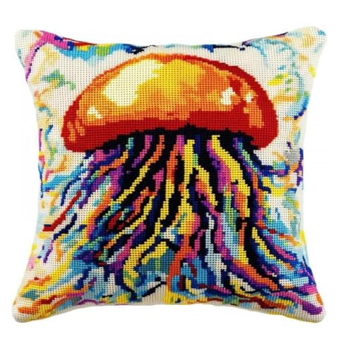 JUYIYUANFUZH KnüPfkissen Set Kissenbezug Teppich Stickerei SetBunte QualleKnüPfset KnüPfbild FüR AnfäNger, Erwachsene, Kissen Zum SelberknüPfen 43 x 43 cm JUYIYUANFUZH KnüPfkissen Set Kissenbezug Teppich Stickerei SetBunte QualleKnüPfset KnüPfbild FüR AnfäNger, Erwachsene, Kissen Zum SelberknüPfen 43 x 43 cm von JUYIYUANFUZH