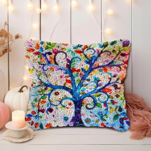 JUYIYUANFUZH KnüPfkissen Set Kissenbezug Teppich Stickerei SetBunter Abstrakter BaumKnüPfset KnüPfbild FüR AnfäNger, Erwachsene, Kissen Zum SelberknüPfen 43 x 43 cm JUYIYUANFUZH KnüPfkissen Set Kissenbezug Teppich Stickerei SetBunter Abstrakter BaumKnüPfset KnüPfbild FüR AnfäNger, Erwachsene, Kissen Zum SelberknüPfen 43 x 43 cm von JUYIYUANFUZH