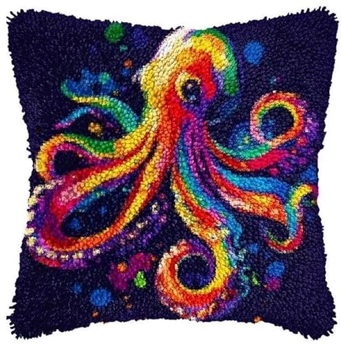 JUYIYUANFUZH KnüPfkissen Set Kissenbezug Teppich Stickerei SetBunter OktopusKnüPfset KnüPfbild FüR AnfäNger, Erwachsene, Kissen Zum SelberknüPfen 43 x 43 cm JUYIYUANFUZH KnüPfkissen Set Kissenbezug Teppich Stickerei SetBunter OktopusKnüPfset KnüPfbild FüR AnfäNger, Erwachsene, Kissen Zum SelberknüPfen 43 x 43 cm von JUYIYUANFUZH