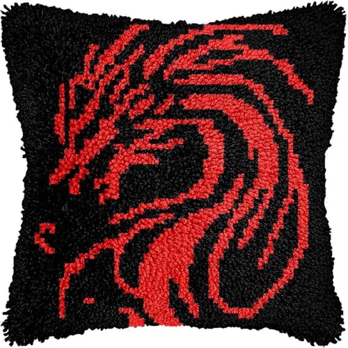 JUYIYUANFUZH KnüPfkissen Set Kissenbezug Teppich Stickerei SetChinesischer Roter DracheKnüPfset KnüPfbild FüR AnfäNger, Erwachsene, Kissen Zum SelberknüPfen 43 x 43 cm JUYIYUANFUZH KnüPfkissen Set Kissenbezug Teppich Stickerei SetChinesischer Roter DracheKnüPfset KnüPfbild FüR AnfäNger, Erwachsene, Kissen Zum SelberknüPfen 43 x 43 cm von JUYIYUANFUZH