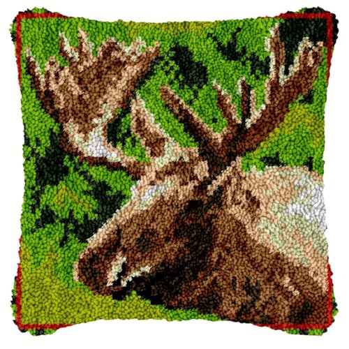 JUYIYUANFUZH KnüPfkissen Set Kissenbezug Teppich Stickerei SetElch Im DschungelKnüPfset KnüPfbild FüR AnfäNger, Erwachsene, Kissen Zum SelberknüPfen 43 x 43 cm JUYIYUANFUZH KnüPfkissen Set Kissenbezug Teppich Stickerei SetElch Im DschungelKnüPfset KnüPfbild FüR AnfäNger, Erwachsene, Kissen Zum SelberknüPfen 43 x 43 cm von JUYIYUANFUZH