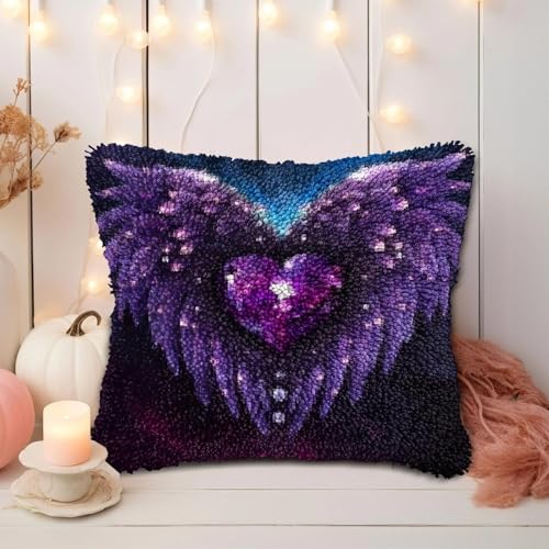 JUYIYUANFUZH KnüPfkissen Set Kissenbezug Teppich Stickerei SetFlüGelföRmiges HerzKnüPfset KnüPfbild FüR AnfäNger, Erwachsene, Kissen Zum SelberknüPfen 43 x 43 cm JUYIYUANFUZH KnüPfkissen Set Kissenbezug Teppich Stickerei SetFlüGelföRmiges HerzKnüPfset KnüPfbild FüR AnfäNger, Erwachsene, Kissen Zum SelberknüPfen 43 x 43 cm von JUYIYUANFUZH