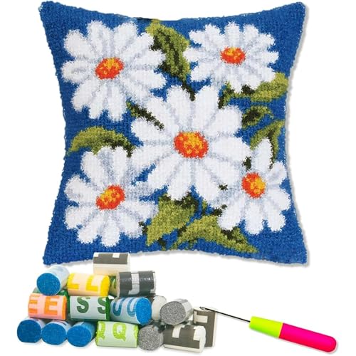 JUYIYUANFUZH KnüPfkissen Set Kissenbezug Teppich Stickerei SetGäNseblüMchen-SonnenblumeKnüPfset KnüPfbild FüR AnfäNger, Erwachsene, Kissen Zum SelberknüPfen 43 x 43 cm JUYIYUANFUZH KnüPfkissen Set Kissenbezug Teppich Stickerei SetGäNseblüMchen-SonnenblumeKnüPfset KnüPfbild FüR AnfäNger, Erwachsene, Kissen Zum SelberknüPfen 43 x 43 cm von JUYIYUANFUZH