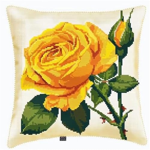 JUYIYUANFUZH KnüPfkissen Set Kissenbezug Teppich Stickerei SetGelbe RosenKnüPfset KnüPfbild FüR AnfäNger, Erwachsene, Kissen Zum SelberknüPfen 43 x 43 cm JUYIYUANFUZH KnüPfkissen Set Kissenbezug Teppich Stickerei SetGelbe RosenKnüPfset KnüPfbild FüR AnfäNger, Erwachsene, Kissen Zum SelberknüPfen 43 x 43 cm von JUYIYUANFUZH