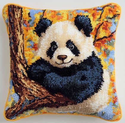 JUYIYUANFUZH KnüPfkissen Set Kissenbezug Teppich Stickerei SetGroßEr Panda Im Baum AKnüPfset KnüPfbild FüR AnfäNger, Erwachsene, Kissen Zum SelberknüPfen 43 x 43 cm JUYIYUANFUZH KnüPfkissen Set Kissenbezug Teppich Stickerei SetGroßEr Panda Im Baum AKnüPfset KnüPfbild FüR AnfäNger, Erwachsene, Kissen Zum SelberknüPfen 43 x 43 cm von JUYIYUANFUZH