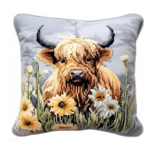 JUYIYUANFUZH KnüPfkissen Set Kissenbezug Teppich Stickerei SetHochlandrinder Und Blumen AKnüPfset KnüPfbild FüR AnfäNger, Erwachsene, Kissen Zum SelberknüPfen 43 x 43 cm JUYIYUANFUZH KnüPfkissen Set Kissenbezug Teppich Stickerei SetHochlandrinder Und Blumen AKnüPfset KnüPfbild FüR AnfäNger, Erwachsene, Kissen Zum SelberknüPfen 43 x 43 cm von JUYIYUANFUZH