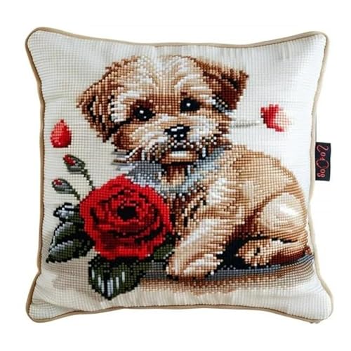 JUYIYUANFUZH KnüPfkissen Set Kissenbezug Teppich Stickerei SetHund Und RoseKnüPfset KnüPfbild FüR AnfäNger, Erwachsene, Kissen Zum SelberknüPfen 43 x 43 cm JUYIYUANFUZH KnüPfkissen Set Kissenbezug Teppich Stickerei SetHund Und RoseKnüPfset KnüPfbild FüR AnfäNger, Erwachsene, Kissen Zum SelberknüPfen 43 x 43 cm von JUYIYUANFUZH