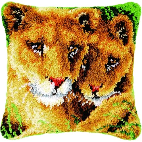 JUYIYUANFUZH KnüPfkissen Set Kissenbezug Teppich Stickerei SetLöWeKnüPfset KnüPfbild FüR AnfäNger, Erwachsene, Kissen Zum SelberknüPfen 43 x 43 cm JUYIYUANFUZH KnüPfkissen Set Kissenbezug Teppich Stickerei SetLöWeKnüPfset KnüPfbild FüR AnfäNger, Erwachsene, Kissen Zum SelberknüPfen 43 x 43 cm von JUYIYUANFUZH