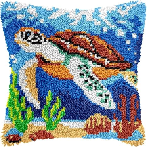 JUYIYUANFUZH KnüPfkissen Set Kissenbezug Teppich Stickerei SetSchildkröTeKnüPfset KnüPfbild FüR AnfäNger, Erwachsene, Kissen Zum SelberknüPfen 43 x 43 cm JUYIYUANFUZH KnüPfkissen Set Kissenbezug Teppich Stickerei SetSchildkröTeKnüPfset KnüPfbild FüR AnfäNger, Erwachsene, Kissen Zum SelberknüPfen 43 x 43 cm von JUYIYUANFUZH