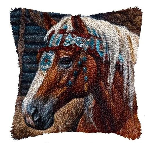 JUYIYUANFUZH KnüPfkissen Set Kissenbezug Teppich Stickerei SetSchlachtrossKnüPfset KnüPfbild FüR AnfäNger, Erwachsene, Kissen Zum SelberknüPfen 43 x 43 cm JUYIYUANFUZH KnüPfkissen Set Kissenbezug Teppich Stickerei SetSchlachtrossKnüPfset KnüPfbild FüR AnfäNger, Erwachsene, Kissen Zum SelberknüPfen 43 x 43 cm von JUYIYUANFUZH