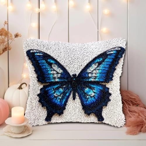JUYIYUANFUZH KnüPfkissen Set Kissenbezug Teppich Stickerei SetSchöNer SchmetterlingKnüPfset KnüPfbild FüR AnfäNger, Erwachsene, Kissen Zum SelberknüPfen 43 x 43 cm JUYIYUANFUZH KnüPfkissen Set Kissenbezug Teppich Stickerei SetSchöNer SchmetterlingKnüPfset KnüPfbild FüR AnfäNger, Erwachsene, Kissen Zum SelberknüPfen 43 x 43 cm von JUYIYUANFUZH