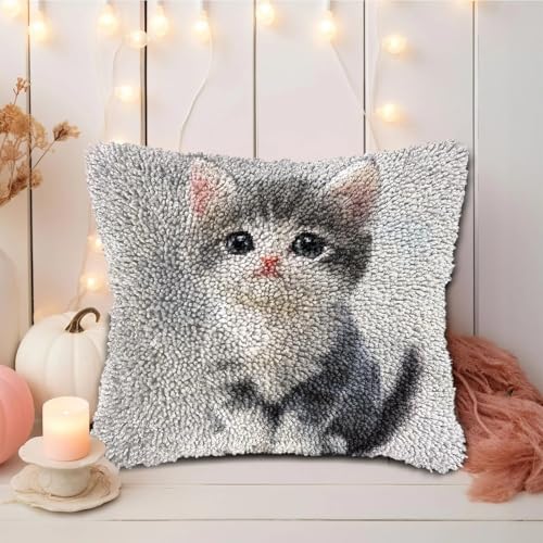 JUYIYUANFUZH KnüPfkissen Set Kissenbezug Teppich Stickerei SetSüßE Katze AKnüPfset KnüPfbild FüR AnfäNger, Erwachsene, Kissen Zum SelberknüPfen 43 x 43 cm JUYIYUANFUZH KnüPfkissen Set Kissenbezug Teppich Stickerei SetSüßE Katze AKnüPfset KnüPfbild FüR AnfäNger, Erwachsene, Kissen Zum SelberknüPfen 43 x 43 cm von JUYIYUANFUZH