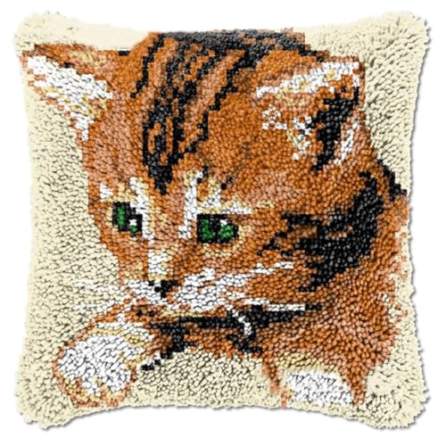 JUYIYUANFUZH KnüPfkissen Set Kissenbezug Teppich Stickerei SetSüßE Katze BKnüPfset KnüPfbild FüR AnfäNger, Erwachsene, Kissen Zum SelberknüPfen 43 x 43 cm JUYIYUANFUZH KnüPfkissen Set Kissenbezug Teppich Stickerei SetSüßE Katze BKnüPfset KnüPfbild FüR AnfäNger, Erwachsene, Kissen Zum SelberknüPfen 43 x 43 cm von JUYIYUANFUZH