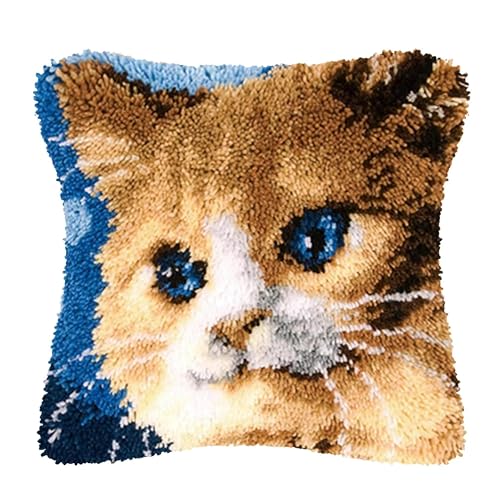 JUYIYUANFUZH KnüPfkissen Set Kissenbezug Teppich Stickerei SetSüßE Katze CKnüPfset KnüPfbild FüR AnfäNger, Erwachsene, Kissen Zum SelberknüPfen 43 x 43 cm JUYIYUANFUZH KnüPfkissen Set Kissenbezug Teppich Stickerei SetSüßE Katze CKnüPfset KnüPfbild FüR AnfäNger, Erwachsene, Kissen Zum SelberknüPfen 43 x 43 cm von JUYIYUANFUZH