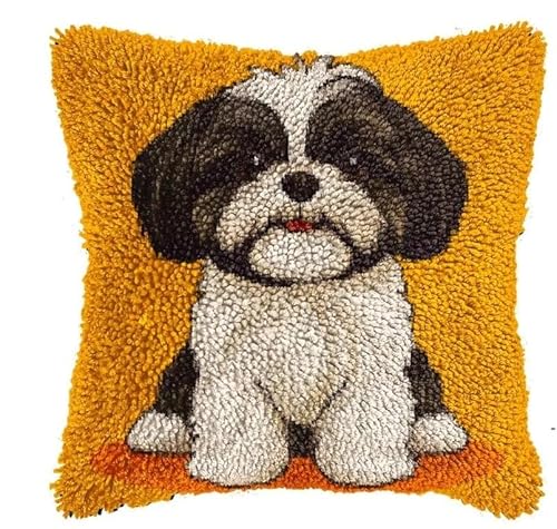 JUYIYUANFUZH KnüPfkissen Set Kissenbezug Teppich Stickerei SetSüßEr HundKnüPfset KnüPfbild FüR AnfäNger, Erwachsene, Kissen Zum SelberknüPfen 43 x 43 cm JUYIYUANFUZH KnüPfkissen Set Kissenbezug Teppich Stickerei SetSüßEr HundKnüPfset KnüPfbild FüR AnfäNger, Erwachsene, Kissen Zum SelberknüPfen 43 x 43 cm von JUYIYUANFUZH
