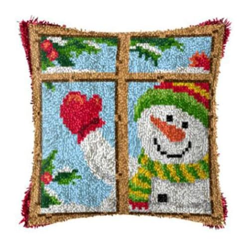 JUYIYUANFUZH KnüPfkissen Set Kissenbezug Teppich Stickerei SetSüßEr SchneemannKnüPfset KnüPfbild FüR AnfäNger, Erwachsene, Kissen Zum SelberknüPfen 43 x 43 cm JUYIYUANFUZH KnüPfkissen Set Kissenbezug Teppich Stickerei SetSüßEr SchneemannKnüPfset KnüPfbild FüR AnfäNger, Erwachsene, Kissen Zum SelberknüPfen 43 x 43 cm von JUYIYUANFUZH