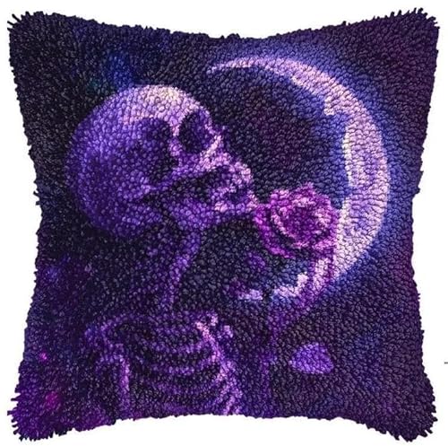 JUYIYUANFUZH KnüPfkissen Set Kissenbezug Teppich Stickerei SetTotenkopf Und Mond RosenKnüPfset KnüPfbild FüR AnfäNger, Erwachsene, Kissen Zum SelberknüPfen 43 x 43 cm JUYIYUANFUZH KnüPfkissen Set Kissenbezug Teppich Stickerei SetTotenkopf Und Mond RosenKnüPfset KnüPfbild FüR AnfäNger, Erwachsene, Kissen Zum SelberknüPfen 43 x 43 cm von JUYIYUANFUZH