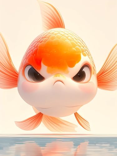 JUYIYUANFUZH Kreuzstich Set Vorgedruckt 11CT Cartoon-Goldfisch 17 Sticken FüR AnfäNger Hobby Erwachsene Basteln FüR Home Wall DéCor15.7 * 19.7In von JUYIYUANFUZH