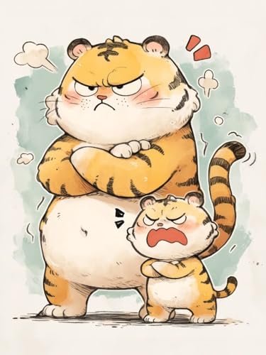 JUYIYUANFUZH Kreuzstich Set Vorgedruckt 11CT Cartoon-Tigervater Und Tigerjunges 3 Sticken FüR AnfäNger Hobby Erwachsene Basteln FüR Home Wall DéCor15.7 * 19.7In JUYIYUANFUZH Kreuzstich Set Vorgedruckt 11CT Cartoon-Tigervater Und Tigerjunges 3 Sticken FüR AnfäNger Hobby Erwachsene Basteln FüR Home Wall DéCor15.7 * 19.7In von JUYIYUANFUZH