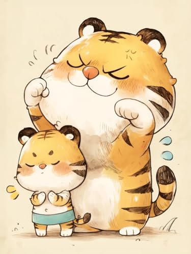 JUYIYUANFUZH Kreuzstich Set Vorgedruckt 11CT Cartoon-Tigervater Und Tigerjunges 4 Sticken FüR AnfäNger Hobby Erwachsene Basteln FüR Home Wall DéCor15.7 * 19.7In JUYIYUANFUZH Kreuzstich Set Vorgedruckt 11CT Cartoon-Tigervater Und Tigerjunges 4 Sticken FüR AnfäNger Hobby Erwachsene Basteln FüR Home Wall DéCor15.7 * 19.7In von JUYIYUANFUZH