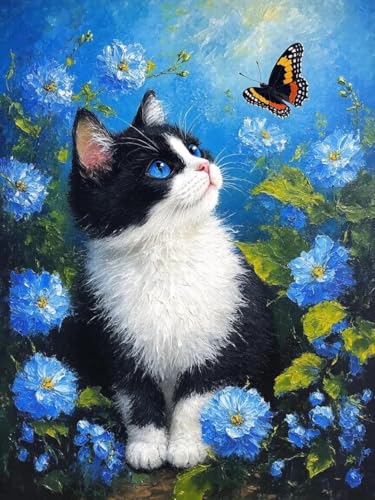 JUYIYUANFUZH Stickset Erwachsene Kreuzstich Stickpackungen Bilder 11CT BlauäUgige Katze In FrüHlingskäTzchen D Kreuzstich Set FüR AnfäNger Basteln Erwachsene40×50Cm JUYIYUANFUZH Stickset Erwachsene Kreuzstich Stickpackungen Bilder 11CT BlauäUgige Katze In FrüHlingskäTzchen D Kreuzstich Set FüR AnfäNger Basteln Erwachsene40×50Cm von JUYIYUANFUZH