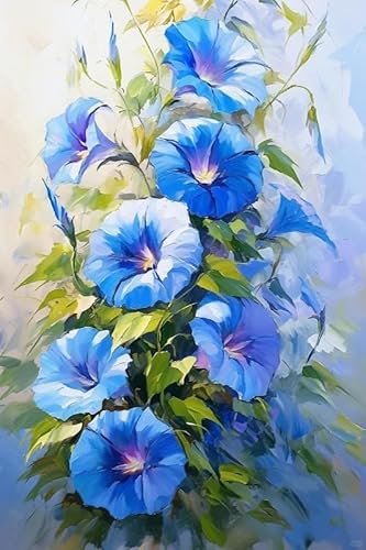JUYIYUANFUZH Stickset Erwachsene Kreuzstich Stickpackungen Bilder 11CT Blaue Prunkwinde 1 Kreuzstich Set FüR AnfäNger Basteln Erwachsene40×50Cm von JUYIYUANFUZH