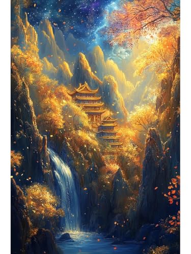 JUYIYUANFUZH Stickset Erwachsene Kreuzstich Stickpackungen Bilder 11CT Fantasieberg 1 Kreuzstich Set FüR AnfäNger Basteln Erwachsene40×50Cm von JUYIYUANFUZH